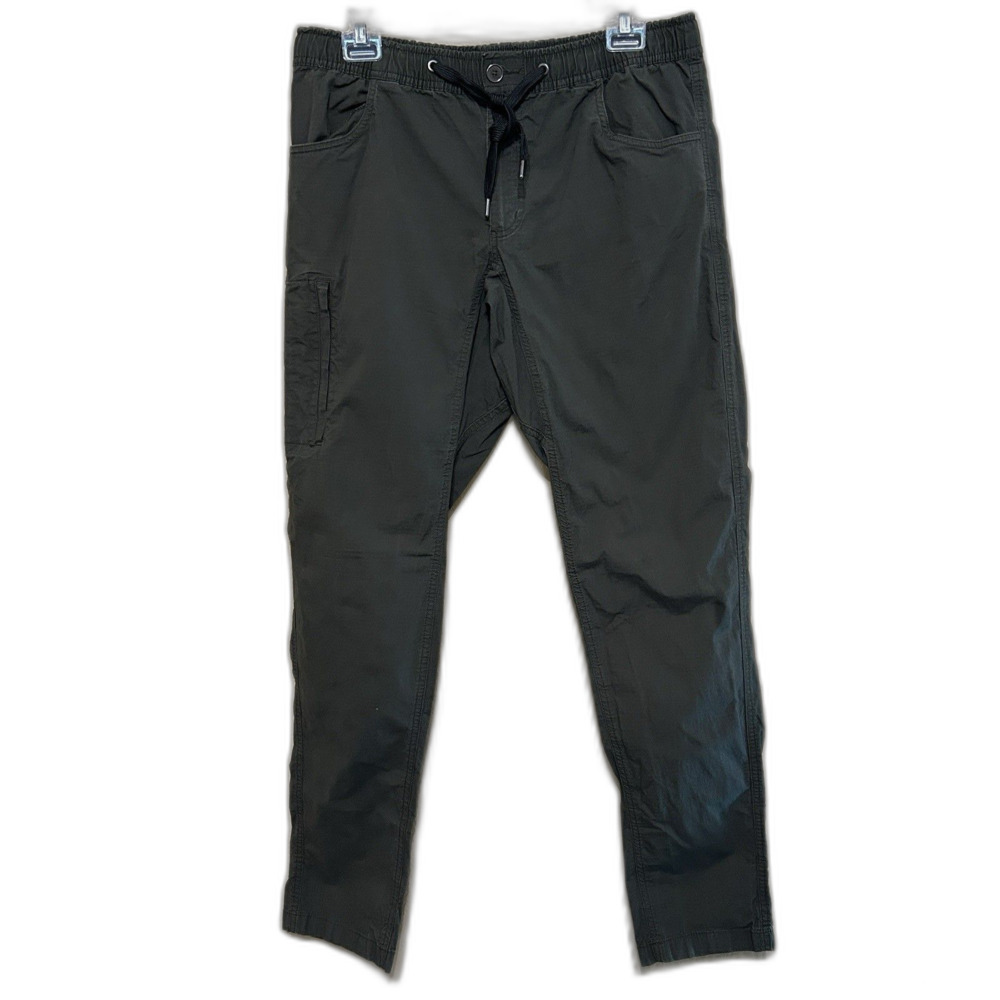 BYLT Weekender Pants Mens Large Olive Green Ripstop Drawstring Cotton Stretch